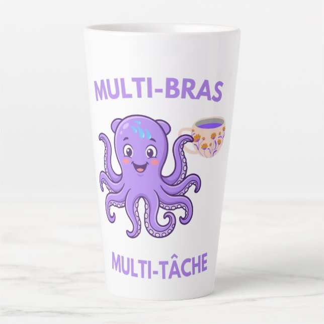Tasse Latte Pieuvre Multitâche – 8 Bras, 1000 Missions et Beau (Devant)