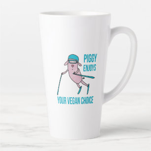 Tasse Latte Piggy Enjoys Your Vegan Choice -
