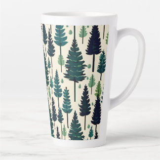 Tasse Latte Pine d'hiver conception arbre de Noël neige #4