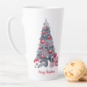 Tasse Latte Pingouin d'aquarelle mignonne rêve de Noël