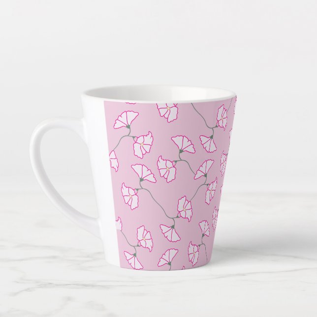Tasse Latte Pink Floral Flowers Cup (Gauche)