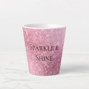 Tasse Latte Pink Glitzy Sparkle personnalisé