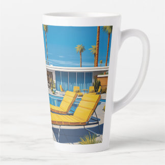 Tasse Latte Piscine moderne du milieu du siècle
