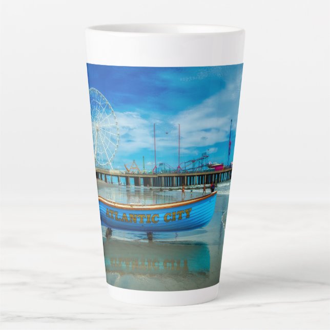Tasse Latte Pittoresque Atlantic City Boardwalk (Devant)