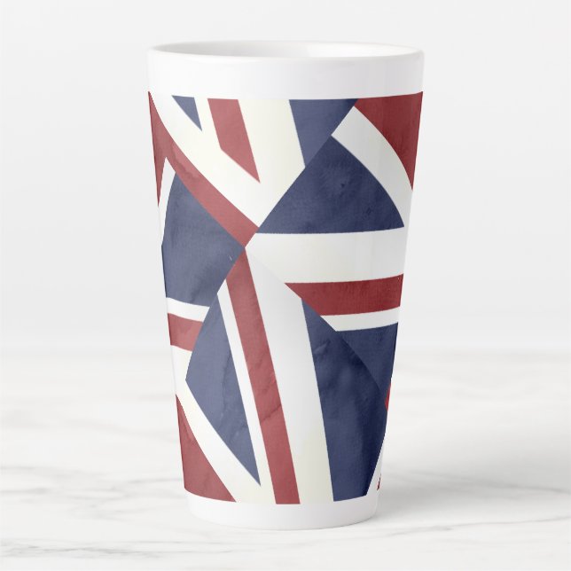 Tasse Latte PixDezines Collage Union Jack (Devant)