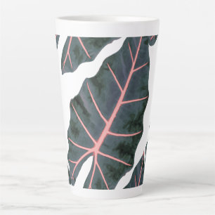 Tasse Latte PixDezines Forêt foncée Caladium vert