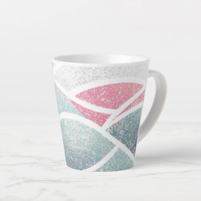 Tasse Latte Plage/côte vagues abstraites (Angle droit)