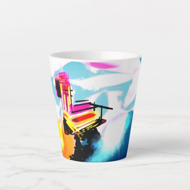 Tasse Latte Plage des flamants roses  (Devant)