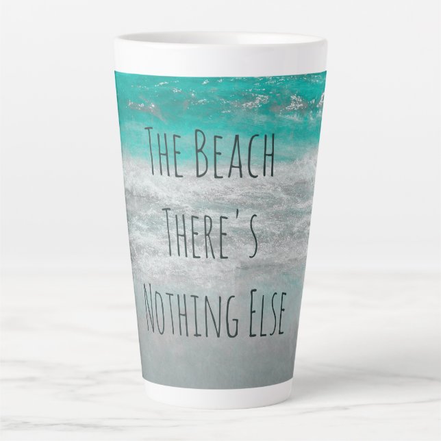 Tasse Latte Plage Turquoise Blanc Tropical Ocean Waves Côte (Devant)