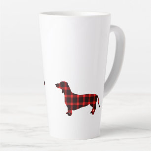 Tasse Latte Plaid de Dachshund Buffalo