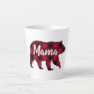 Tasse Latte Plaid Russe de Mama Bear Red Buffalo