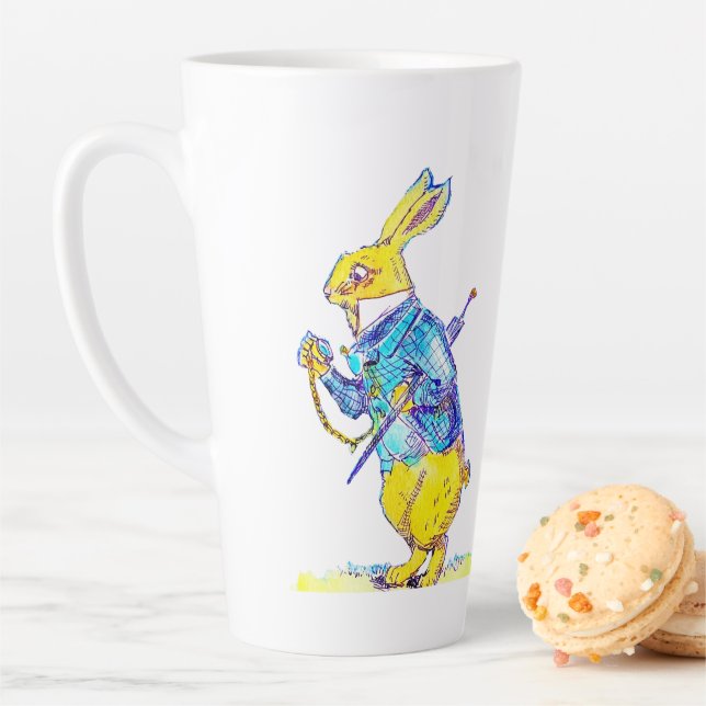Tasse Latte Plan de gestion du temps du lapin blanc (En situation)