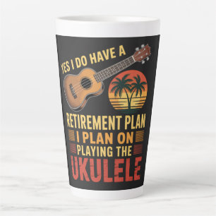 Tasse Latte Plan de retraite Ukulele Drôle