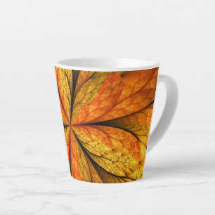 Tasse Latte Plante d'automne, Abstrait moderne Fractal Art Lea