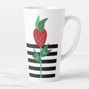 Tasse Latte Plante fraise - Grandes noires