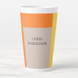 Tasse Latte Plaque moderne minimaliste Votre nom
