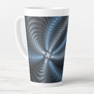 Tasse Latte Plastique bleu gris 3D Fractal Art moderne Abstrai