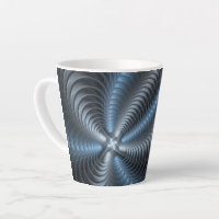 Plastique bleu gris 3D Fractal Art moderne Abstrai