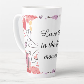 Tasse Latte Playful Love Doodle Illustration