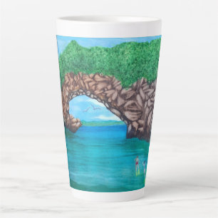 Tasse Latte Plongée Sous-Marine Au Paradis