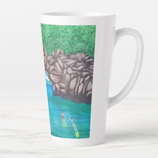 Tasse Latte Plongée Sous-Marine Au Paradis (Droite)