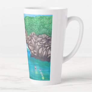 Tasse Latte Plongée Sous-Marine Au Paradis