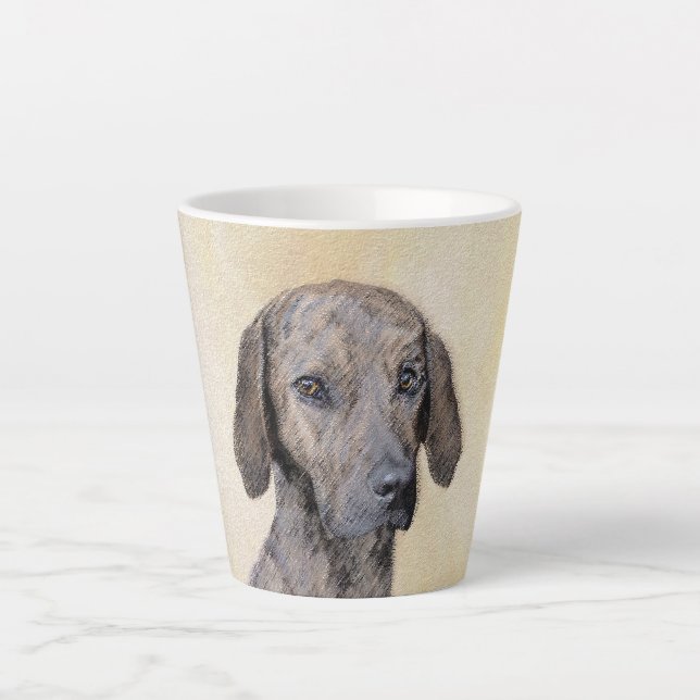 Tasse Latte Plott Peinture - Cute Original Chien Art (Devant)