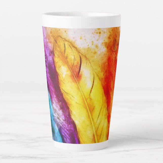 Tasse Latte Plumes brillantes  (Devant)