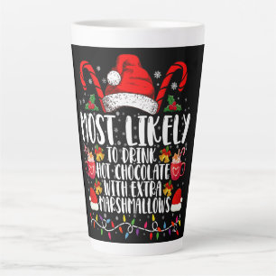 Tasse Latte Plus Susceptible De Boire Des Guimauves De Chocola