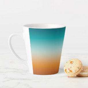 Tasse Latte Plutôt Ombre Sunny Orange & Turquoise Blue Gradie