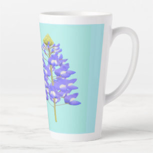 Tasse Latte Poésie sur la couleur de nuit bleu ciel