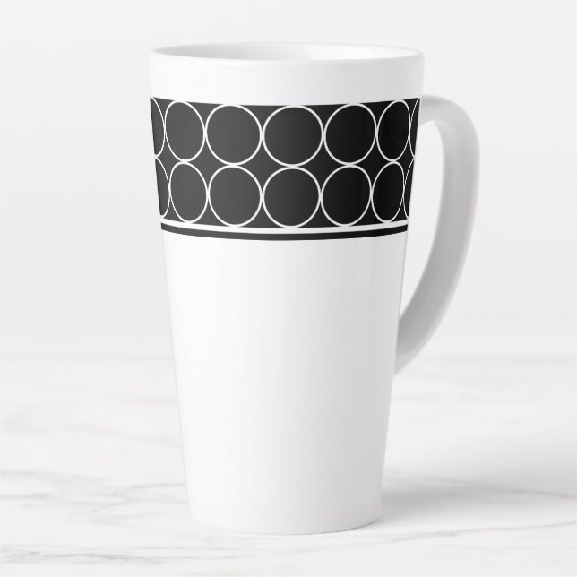 Tasse Latte Poids en latte noir et blanc (Angle droit)