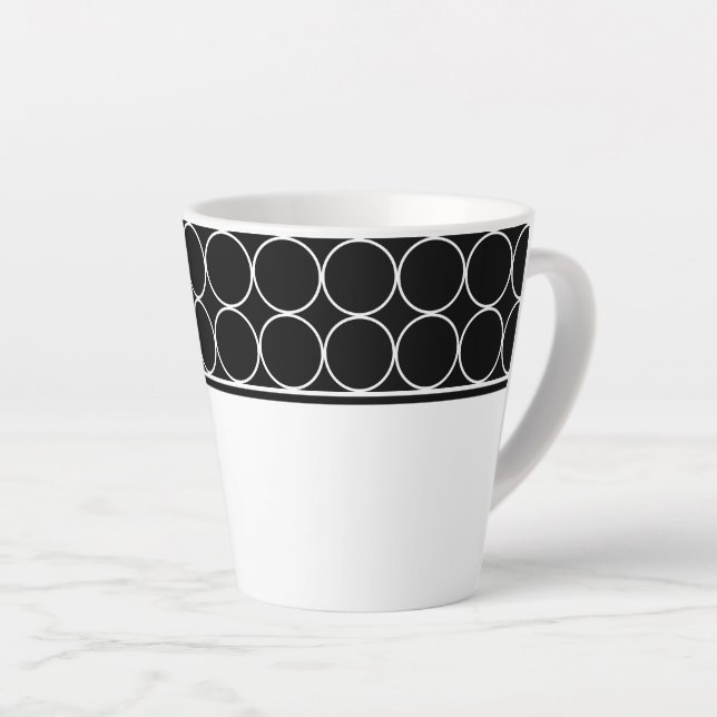 Tasse Latte Poids en latte noir et blanc (Angle droit)