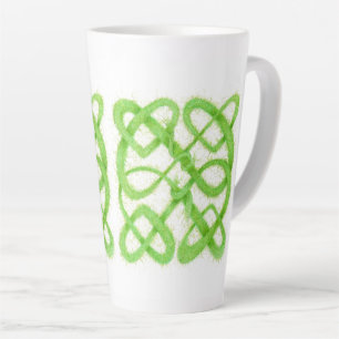 TASSE LATTE POIGNÉE VERTE POIGNÉE TÊTE TÊTE TÊTE
