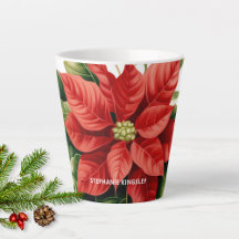 Poinsettia de Noël Rouge Férié Personnalisé