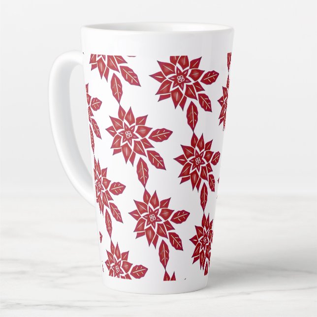 Tasse Latte Poinsettia (rouge) (Angle gauche)