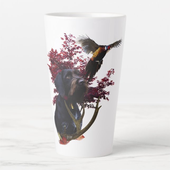 Tasse Latte Pointeur À poils durs allemand (Devant)