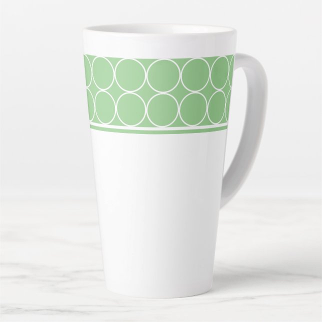 Tasse Latte Pointeur en latte vert et blanc (Angle droit)