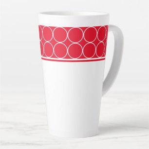 Tasse Latte Pointeurs en latte rouge et blanc