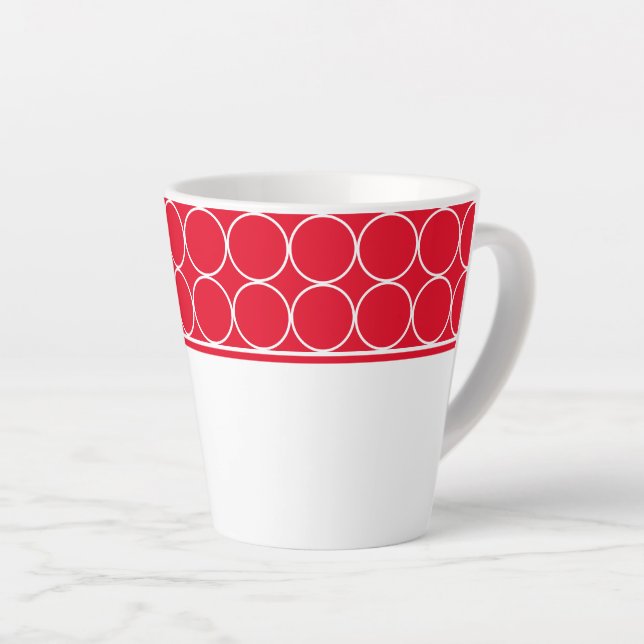 Tasse Latte Pointeurs en latte rouge et blanc (Angle droit)