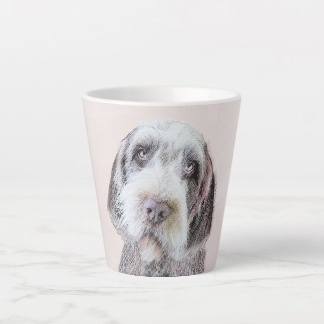 Tasse Latte Pointing à poils durs Peinture Griffon - Art Chien (Devant)