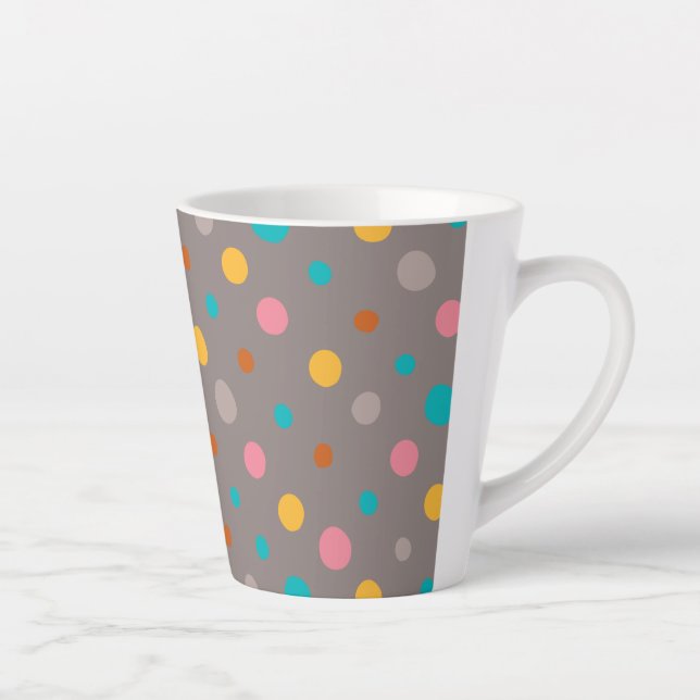 Tasse Latte Points d'aquarelle multicolores 3 (Droite)