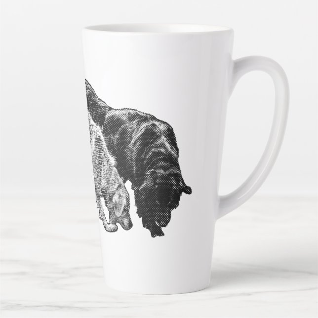 Tasse Latte Points d'automne rayés (Droite)