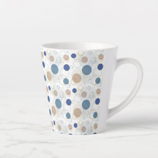 Tasse Latte Points de couleur sable et bleu de plage