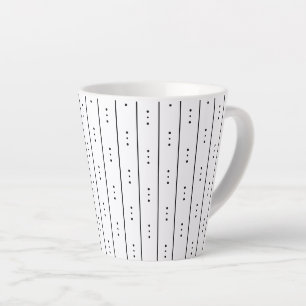 Tasse Latte Points et lignes noirs minimalistes