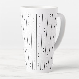 Tasse Latte Points et lignes noirs minimalistes