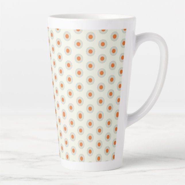 Tasse Latte Points gris clair avec centre jaune pp3 (Droite)