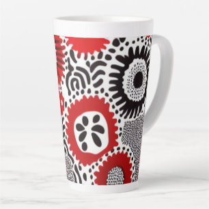 Tasse Latte Points rouges et noirs