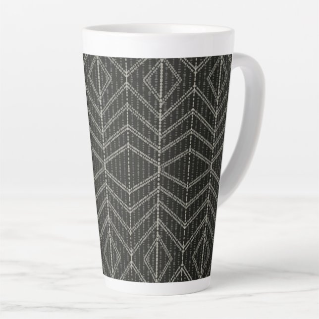 Tasse Latte Points verticaux gris diagonaux horizontaux (Angle droit)