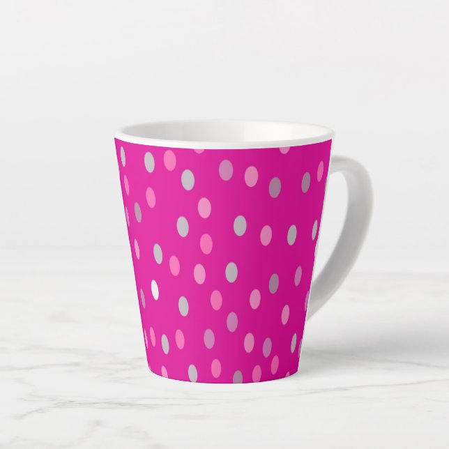 Tasse Latte Pois magenta (Angle droit)